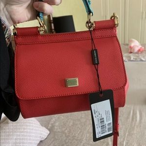 NWT!Dolce&Gabbana Small Sicily Embellished Handle